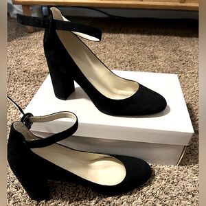 Marc Fisher Black Suede Mary Jane Pump